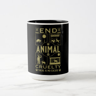 Caneca De Café Em Dois Tons Extremidade da crueldade animal