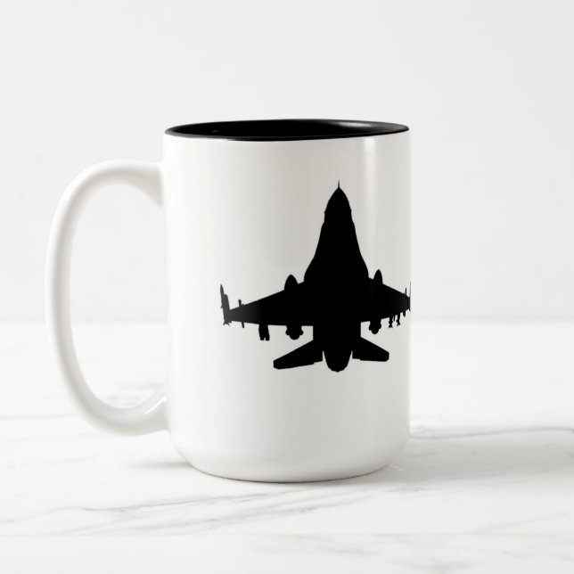 Caneca De Café Em Dois Tons F-16 por Airogue (Esquerda)