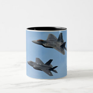 Caneca De Café Em Dois Tons F-35 e F-22 Jato de combate