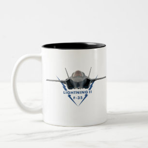 Caneca De Café Em Dois Tons F-35 Relâmpago II