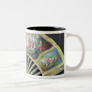 Caneca De Café Em Dois Tons Fã da corte, francês, século XVIII (marfim e w/