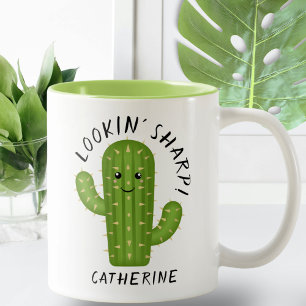 Caneca De Café Em Dois Tons Fábrica Fábrica Fora Gelada Cactus Procurando Shar