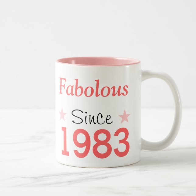 Caneca De Café Em Dois Tons Fabuloso desde 1983 (Direita)