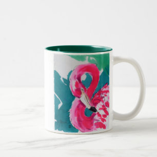 Caneca De Café Em Dois Tons Fabuloso Flamingo Bird Arte Tropical Mug
