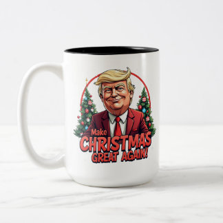Caneca De Café Em Dois Tons Faça Excelente de Natal novamente Mug