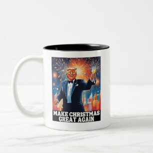 Caneca De Café Em Dois Tons Faça Excelente De Natal Novamente Xmas Engraçado T