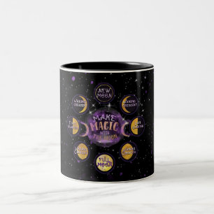 Caneca De Café Em Dois Tons Faça Magia Com Os Ciclos Lunares Fases Da Lua
