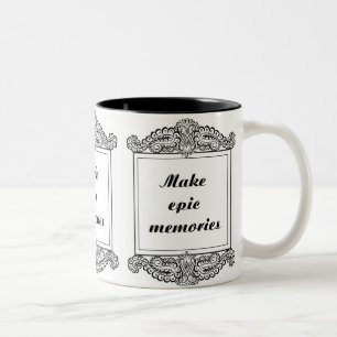 Caneca De Café Em Dois Tons Faça memórias épicas - uma citação positiva