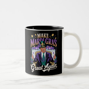 Caneca De Café Em Dois Tons Faça o Excelente do Mardi Gras novamente a arte da
