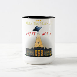 Caneca De Café Em Dois Tons Faça O Excelente Do Planeta Novamente! Tê de rapto