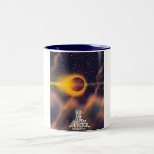 Caneca De Café Em Dois Tons Faça um tour pelo Universo "Reserve uma viagem hoj