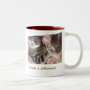 Caneca De Café Em Dois Tons "Faça uma diferença "