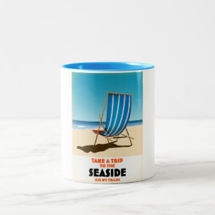Caneca De Café Em Dois Tons Faça uma viagem para o litoral