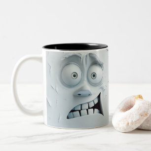 Caneca De Café Em Dois Tons Face Sarcástica 3D