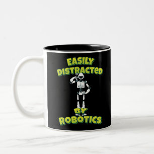 Caneca De Café Em Dois Tons Fácil Distração Por Robótica