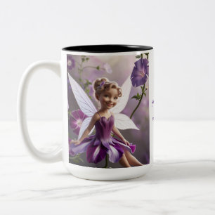 Caneca De Café Em Dois Tons Fada da Flor de Glória da Manhã