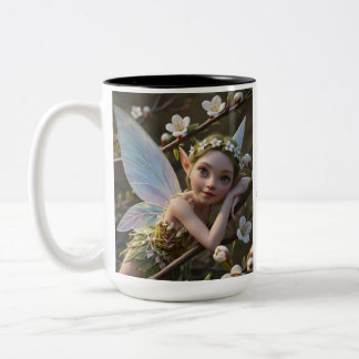 Caneca De Café Em Dois Tons Fada de Flor Hawthorn