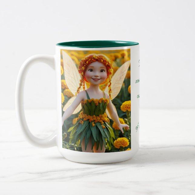 Caneca De Café Em Dois Tons Fada de Flor Marigold (Esquerda)