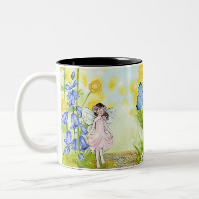 Caneca De Café Em Dois Tons Fada E Borboleta (Esquerda)