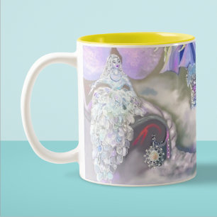 Caneca De Café Em Dois Tons Fada em seu pequeno mundo