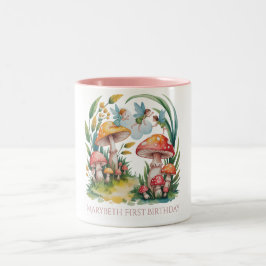 Caneca De Café Em Dois Tons Fada Primeira Festa de aniversário