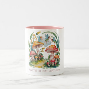 Caneca De Café Em Dois Tons Fada Primeira Festa de aniversário