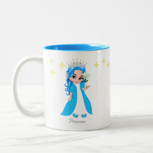 Caneca De Café Em Dois Tons Fada Princesa Fofo & Estrelas