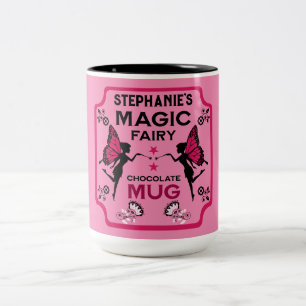 Caneca De Café Em Dois Tons Fada Princesa Magia Chocolate
