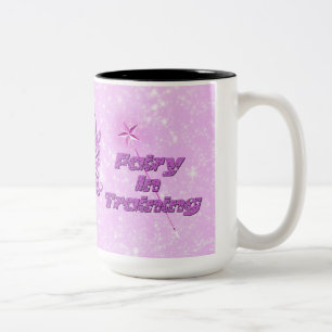 Caneca De Café Em Dois Tons Fada Rosa Personalizada No Treinamento De Mug