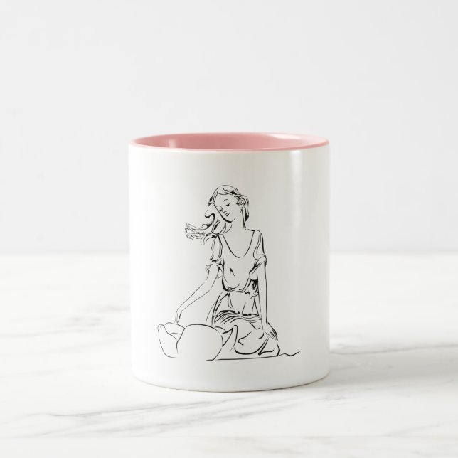 Caneca De Café Em Dois Tons Fada Sentada… (Centro)