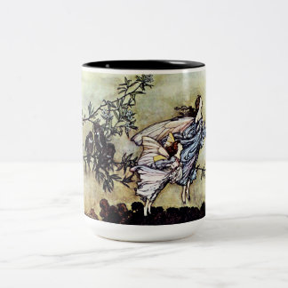 Caneca De Café Em Dois Tons Fadas no jardim