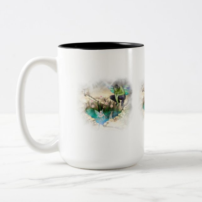 Caneca De Café Em Dois Tons Faerie em Elven Pond Vignette (Esquerda)