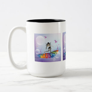 Caneca De Café Em Dois Tons Faerie Musical do Teclado