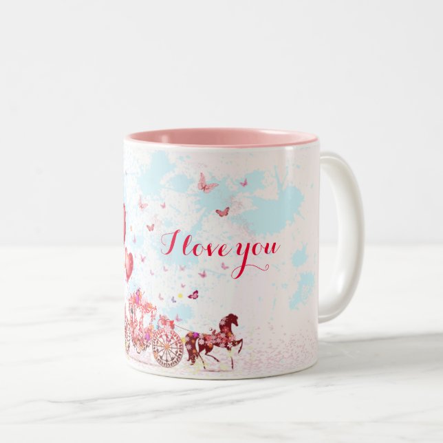 Caneca De Café Em Dois Tons Fairytale Love (Frente Esquerda)