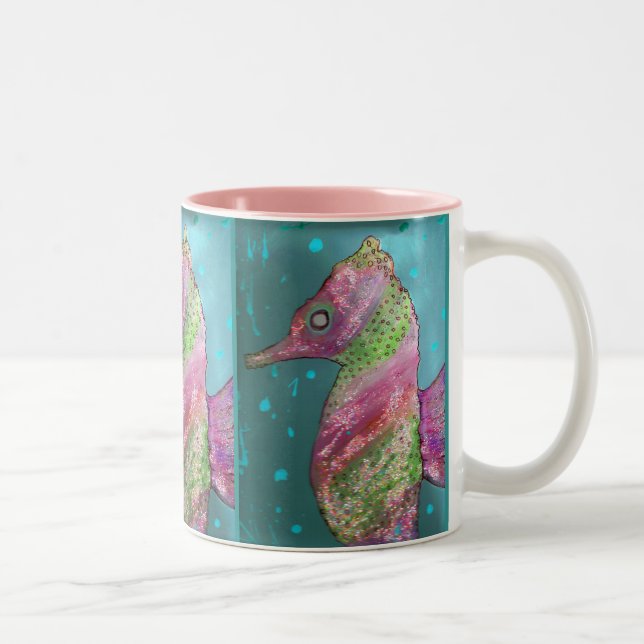 CANECA DE CAFÉ EM DOIS TONS FAÍSCA DE SEAHORSING. (Direita)