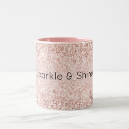 Caneca De Café Em Dois Tons Faísca Glitz Dourada Cor-de-rosa brilhante