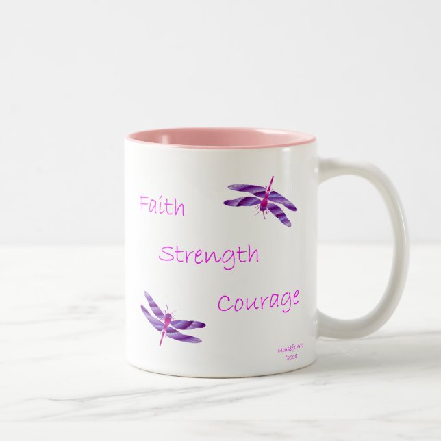 Caneca De Café Em Dois Tons Faith Forth Courage Mug (Direita)