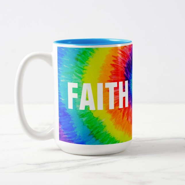 Caneca De Café Em Dois Tons FAITH Rainbow Tie-Dye (Esquerda)