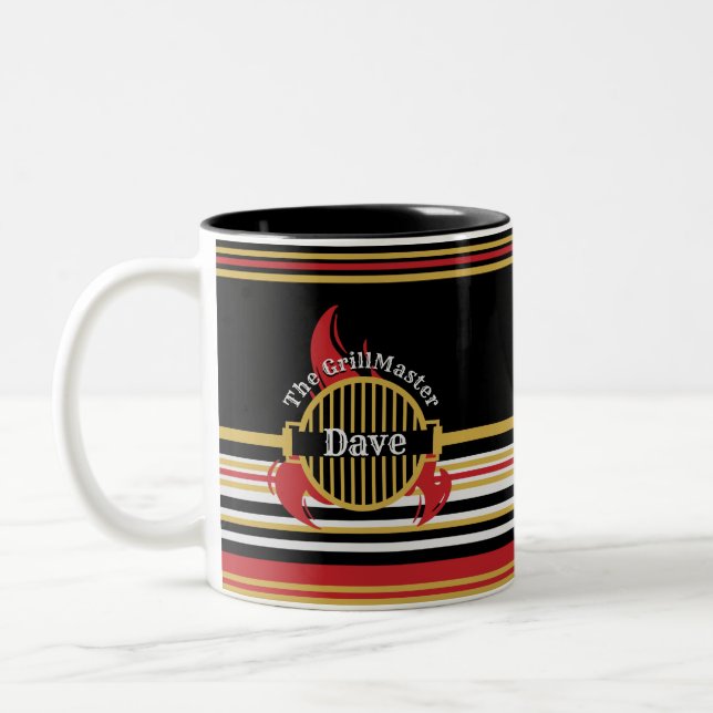 Caneca De Café Em Dois Tons Faixa de CHURRASCO GrillMaster  (Esquerda)