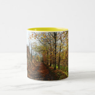 Caneca De Café Em Dois Tons Faixa de Jersey no outono
