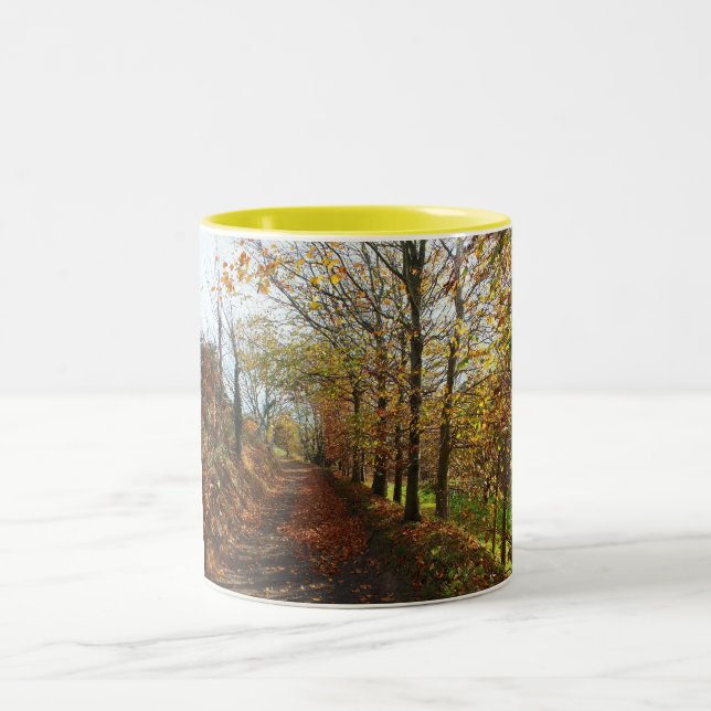 Caneca De Café Em Dois Tons Faixa de Jersey no outono (Centro)