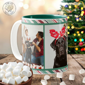 Caneca De Café Em Dois Tons Faixa de Natal 3 Foto