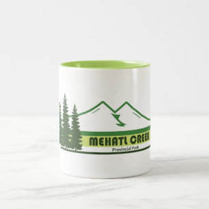 Caneca De Café Em Dois Tons Faixa Verde do Parque Provincial Mehatl Creek