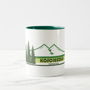 Caneca De Café Em Dois Tons Faixas Verdes do Parque Nacional Kosciuszko