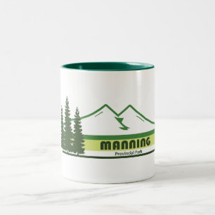 Caneca De Café Em Dois Tons Faixas Verdes do Parque Provincial Manning