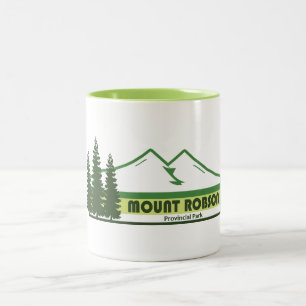 Caneca De Café Em Dois Tons Faixas Verdes do Parque Provincial Mount Robson