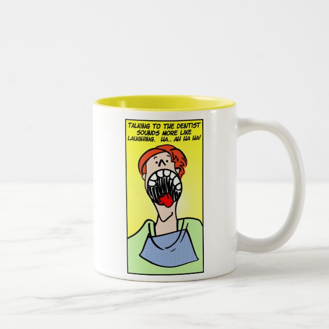 Caneca De Café Em Dois Tons Fala ao dentista (Direita)