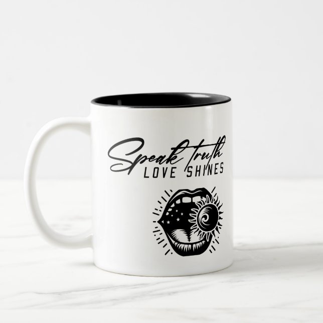 Caneca De Café Em Dois Tons Fale a verdade (Esquerda)