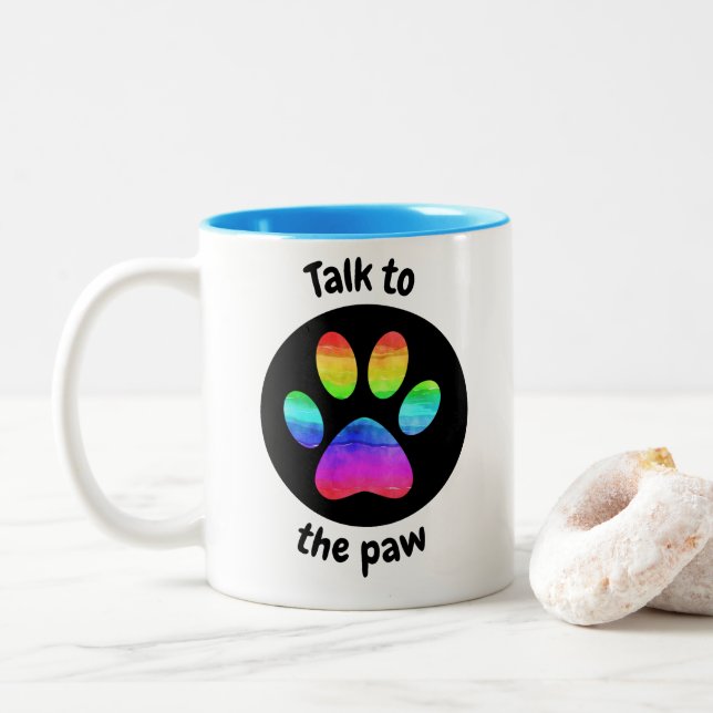 Caneca De Café Em Dois Tons Fale com a pata (Com Donut)