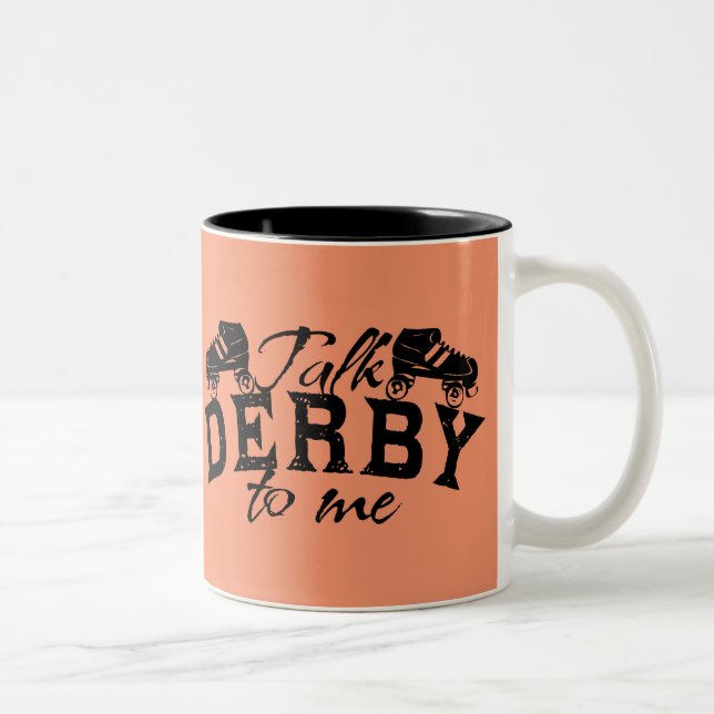 Caneca De Café Em Dois Tons Fale comigo sobre Derby, Roller Derby (Direita)